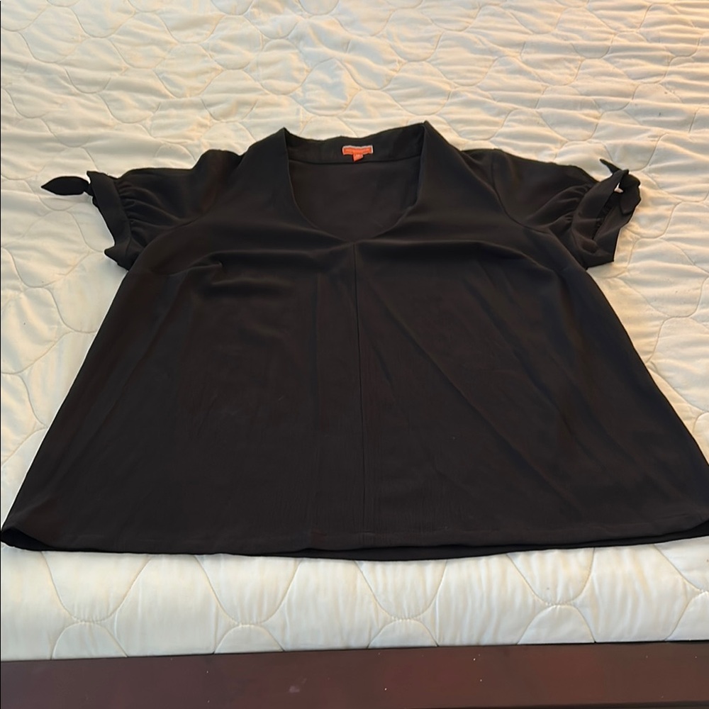 ModCloth Black Tie Sleeves blouse